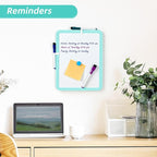 VUSIGN Small White Board Dry Erase, 8.5'' x 11'' Magnetic Dry Erase Board, Mini Whiteboard with Markers for Students, Fridge, Wall, Locker, Green