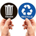 Recycle Stickers for Trash Bins - Perfect Recycling Sticker for Trash Can - 2 Pack - 5" x 5" Decal Logo - Ideal Label Sign for Home or Office Refuse Bin - Suitable for Indoor/Outdoor use