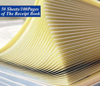 (5-Pack) Thank You Receipt Book - 5.5" x 8.5" Cardboard 2-Part Carbonless Sales Invoice Book, 250 Sheets Invoice Pad with Cardboard for Small Business