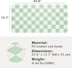Ohocut Checkered Desk Mat, Large Cute Aesthetic Retro PU Leather Computer Laptop Desk Mat, Non-Slip Waterproof Mouse Keyboard Pad, Desk Writing Mat for Work/Home (Green, 23.6" x 13.7")