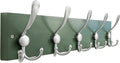 SKOLOO Creations Forest Green Solid Wood Wall Mounted Coat Rack, 5 Hooks, 16-7/8" Long - Kitchen, Mudroom, Entryway, Bathroom - Includes Mounting Hardware, Wall Coat Hanger, Towel Rack