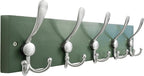 SKOLOO Creations Forest Green Solid Wood Wall Mounted Coat Rack, 5 Hooks, 16-7/8" Long - Kitchen, Mudroom, Entryway, Bathroom - Includes Mounting Hardware, Wall Coat Hanger, Towel Rack