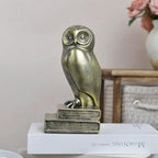 Kakizzy Vintage Gold Owl Bookends,Resin Animal Decorative Book Ends for Shelves,Book Holder with Anti-Slip Base,Luxurious Bird Bookends for Kids Rooms Office Home Decor,Unique Book Lover Gift