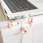 ICONIT Cable Anchors for Desk Organization | Premium Aluminum Cord Organizers | Charger + Cable Management Clips for Home & Office | Stylish, Sturdy, & Functional | (3 Pack) (Copper)