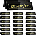 WATHFKCU 20PCS Acrylic Reserved Table Tent Signs, Reservation Seat Signs for Wedding, Restaurant, Office, Meeting Chairs