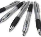 DISCOUNT PROMOS Ballpoint Pens With Rubber Grip, 10 pack, Black Ink Writing Pens in Bulk, Black