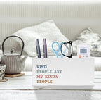 Exqcom Kind People Are My Kinda People Pen Pencil Holder, Teacher Appreciation Gifts, Positive Affirmations Humorous Pencil Pen Holder Organizer for Teacher Office Desk Accessories