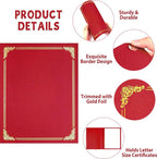 gisgfim 15Pcs Certificate Holders Diploma Covers Single Sided Gold Foil Border Award Certificate Covers for Letter Size 8.5x11 Certificates Cardstock Document Papers Storage Organizer (Bright red)