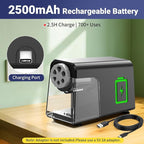 AFMAT 6-Hole Electric Pencil Sharpener for Classroom, Cordless & Rechargeable, Heavy Duty Pencil Sharpeners for 6-11mm Colored Pencils, Auto Stop, Super Fast, 10,000+ Sharpenings, Battery Powered PSD1