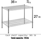 Regal Altair 21" Deep x 36" Wide x 27" Height Wire Shelving Kit | 2-Tier | NSF Commercial Storage Rack Unit