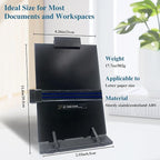 Keenjorika Desktop Document Book Holder with 7 Adjustable Positions, Black Document Holder for Desk, Paper Holder Copy Stand Holder for Speech, Paper Holder Stand for Desk Typing, Angle Adjustable