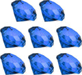 PATIKIL 8 Pcs Diamond Crystal Paperweight, 40mm / 1.57 Inch Crystal Paperweight Paper Weight for Home Office Desktop Table Decor Wedding Party Jewelry Ornaments, Dark Blue