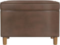 Spatial Order Home Decor | Dinah Collection Modern Storage Ottoman | Ottoman with Storage for Living Room & Bedroom(Brown Faux Leather)