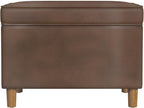 Spatial Order Home Decor | Dinah Collection Modern Storage Ottoman | Ottoman with Storage for Living Room & Bedroom(Brown Faux Leather)