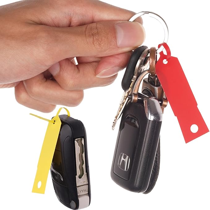 Self-Locking Arrow Key Tags - 1,000 Pcs (Red) | 4 1/2" x 3/4" Plastic ID Tags with Writable Surface for Organized Key Management