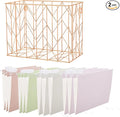 Fei Bi Hanging rose gold file organizer with 12 letter sized hanging folders, file basket, file box, storage box, office and school supplies