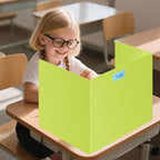 2 Pack Fluorescent Green Desk Dividers for Students, Privacy Shields Folder for Students, Durable & Waterproof Plastic Study Board, Classroom Teacher Supplies Test Divider, Includes Extra Labels