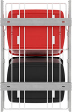 Rev-A-Shelf RV-18KD-1618C-S Double Pullout Trash Can for Kitchen Cabinets 35 Qt Garbage Recycling Bin on Full Extension Slides, Red/Black
