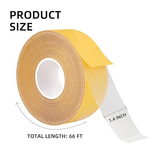 KAIYUER Thin Double Sided Tape Heavy Duty, 1.4" x 66 FT,Double Sided Fabric Tape for Crafts, Walls,Super Sticky Resistente Clear 2 Sided Tape,Easy Use Mounting Tape