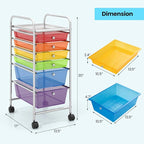 Giantex 6 Storage Drawer Cart Rolling Organizer Cart for Tools Scrapbook Paper Home Office School Multipurpose Mobile Utility Cart (Multicolor)