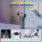 Sestin Compressed Air Duster, 130000RPM Brushless Motor, Super Power Air Duster Electric, Aluminum Alloy Body, Dust Blower with Fast Charging for Car, Computer, Keyboard, Outdoors and House