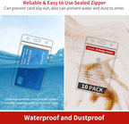 Turxayox 50 Pcs Clear ID Badge Holder, Vertical Plastic Name Tag Protector, Key Card Badge Holders with Waterproof Resealable Zipper for Nurses, Office, School and Lanyards Use