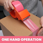 TAPEBEAR Pink Packing Tape with Dispenser, 1.88 Inch x 60 Yards Packaging Tape, 4 Refills Rolls Cute Decorative Moving Tape for Boxes, Shipping and Sealing