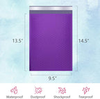 UCGOU Bubble Mailers 9.5x14.5 Inch Purple 25 Pack Poly Padded Envelopes Large #4 Mailing Packages Opaque Packaging Postal Self Seal Adhesive Waterproof Boutique Shipping Bags for Clothes
