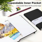SUQJOY Lined Journal Notebooks for Writing, 100 GSM Thick Paper, 1 Pack Hardcover Notebooks, A5 College Ruled Notebook, Journaling Notebook for School/Travel/Office (Black- 1 Pack)