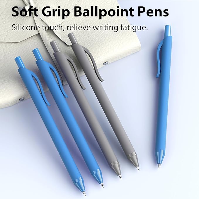 JIMMIDDA Pens Bulk, 52 Pack Ballpoint Black & Blue Ink, 1.0MM Medium Point Bluk Retractable for Smooth Writing, Quick Drying No Bleed Journaling for Office School Supplies Home Work