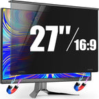 Magnetic Privacy Screen for Frameless Computer Monitor 27 Inch 16:9 Aspect Ratio,Hanging Blue Light Screen Protector Eye Protection Anti-Spy Shield, 27in Removable Privacy Filter