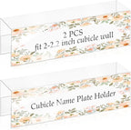 SHIQIKEJIPTY Cubicle Name Plate Sign Holder - Double Sided Nameplates for Walls - 2X8 PET Material Changeable Cubicle Name Plate Holder for School Office (2)