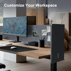 ERGO COLLECT Desk Privacy Panel,2PCS L-Shaped Clamp-On Office Desk Divider,2-in-1 Adjustable Acoustic Desktop Partition Or Under Desk Modesty Screen,for Office,Home,Felt (Grey, 39.4" x 15.7")