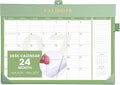 Yoment Desk Calendar 2026-2027, Jan 2026-Dec 2027, Large Desk Calendar with To-Do Lists, 24 Months Leather Desk Pad Wall Calendar with PVC Cover for Work Office School Home Women Men, 17 x 12, Green