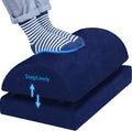 StepLively Foot Rest for Under Desk at Work, Comfortable Foot Stool with 2 Adjustable Heights, Footrest with Washable Cover, for Back & Hip Pain Relief, Suitable for Office, Home, Car, Blue, X-Large