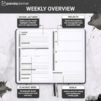 Panda Planner Classic A5 Daily Planner 2026 - Undated Quarterly & Productivity Planner with Hourly Schedule, To Do List, Daily Journal, Goal Planner, Habit Tracker & Gratitude Organizer – Black
