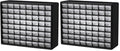Akro-Mils 64-Drawer Plastic Storage Cabinet, 20-Inch W x 6-Inch D x 16-Inch H | Black | Model 10164 | Garage Organization