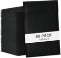 skardeco 4x8 Inch Black Bubble Mailers 80 Pack Self-Seal Poly Padded Envelopes Suitable for Small Businesses to Package and Mail Jewelry Cosmetics, Electronic Products, Cards (Black, 4 x 8-80)