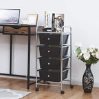 Giantex 4 Drawers Cart Storage Bin Organizer Rolling Storage Cart Metal Frame Plastic Drawers Flexible Wheels Home Office Scrapbook Supply & Paper Shelf