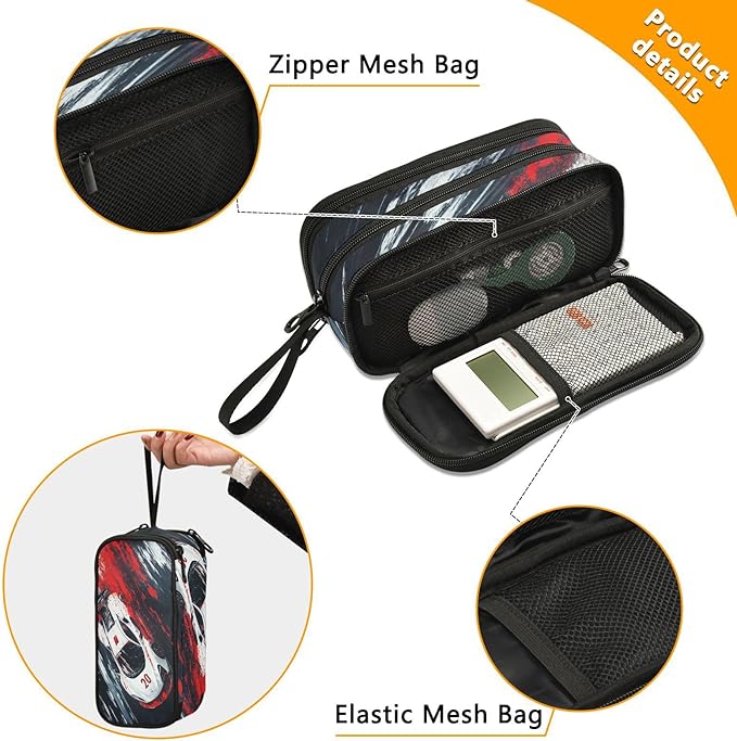 BOENLE Racing Car Truck Pencil Case Box Boys Girls Large Pencil Pouch with Zipper Compartments Big Capacity Stationery Pen Bag Organizer for Kids Teens Adults School
