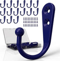 ZAYBOD 15-Pack Coat Hooks with 30 Screws | Heavy Duty Wall Mounted for Robe, Backpack & Keys | Entryway, Bathroom, Bedroom Hanging Hardware (Purple)
