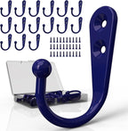 ZAYBOD 15-Pack Coat Hooks with 30 Screws | Heavy Duty Wall Mounted for Robe, Backpack & Keys | Entryway, Bathroom, Bedroom Hanging Hardware (Purple)