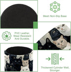Leather Pen Holder for Desk, Black and White Cats Pencil Cup Desktop Organizer Makeup Brush Holders Office Supplies for Home, Kids & School