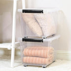 Citylife 54 QT Clear Plastic Storage Bins with Lids Stackable Storage Boxes with Lids Large Plastic Storage Containers for Garage Closet Kitchen 2 Packs
