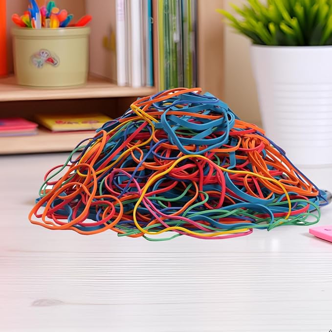 Rubber Bands Assorted Sizes Multicolor 0.5lbs 4 sizes large rubber bands heavy duty Elastic Bands for Office supplies size#117A,size#117B,size#8in,size(4-4/5" x 1/8")