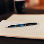DISCOUNT PROMOS Custom Langham Ballpoint Pens Set of 10, Personalized Bulk Pack - Black Ink, Great for Office, School, Business, Tradeshows - Black