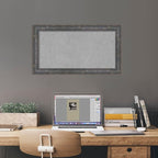 Amanti Art Grey Framed Magnetic Board 15x27 Small Vision Board for use with Magnets, 100% Metal Sheet to Display Items as Office Decor or for Home Organization in mudroom, Kitchen or Kids Room