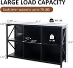VAKATRELL 6 Cube Storage Organizer Bookshelf, Industrial Horizontal Bookcase, Accent Cubby Shelf, Media Console Table for Living Room, Home Office, 13.6" D x 47.2" W x 30.9" H, Black