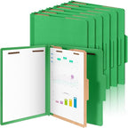 Skyygemm 12 Pcs Classification Folders Letter Size, 1 Divider Pressboard File Folder with Fasteners, Expanding File Organizer Bulk for School Teachers, Office Employee, Coworker, Staff (Green)