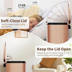 PayLessHere Trash Can Kitchen Stainless Steel Trash Can Trash Can with Lid Removable Inner Bucket Foot Pedal Soft Close for Office Home Kitchen Garbage Can Trash Bin (Pink, 13 G)